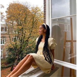 Hill House Home Athena Nap Dress in Gold size XS